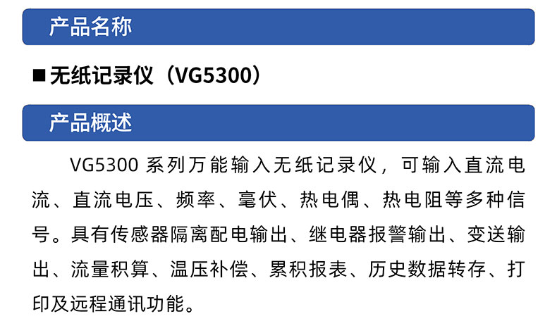威格無紙記錄儀（VG5300）無紙萬能輸入，廠家直銷，品質(zhì)保障插圖1